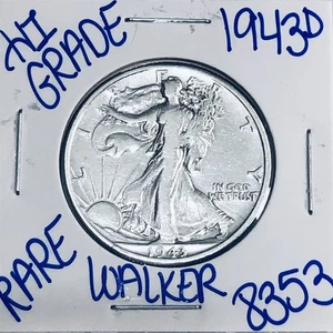 1943 D WALKING LIBERTY SILVER HALF DOLLAR AUTHENTIC U.S. MINT FREE SHIPPING 8353 - Picture 1 of 3