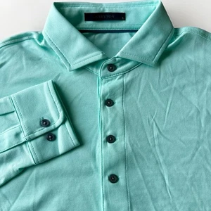 Greyson Golf Poloshirt Herren Large Robins Egg Blau Langarm Performance Wolf - Bild 1 von 6