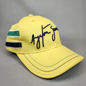 Ayrton Senna ID Sombrero Casco Colección Fan Oficial Fórmula Uno Amarillo Ajustable - Imagen 1 de 9