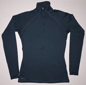 Nike Pro Dri Fit Womens Navy Blue 1/2 Zip Athletic Exercise Jacket Size Medium - Picture 1 of 14