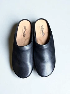 SoftWalk Arvada Mule Black Leather WW 10.5 | Comfort Slip-On Shoes Arch Support - Picture 1 of 6