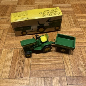 Ertl 1970's #552 John Deere 140 Lawn Garden Tractor w/ Dump Cart & Box - Picture 1 of 24