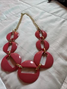 60’s Pink Plastic Necklace 22” - Picture 1 of 2