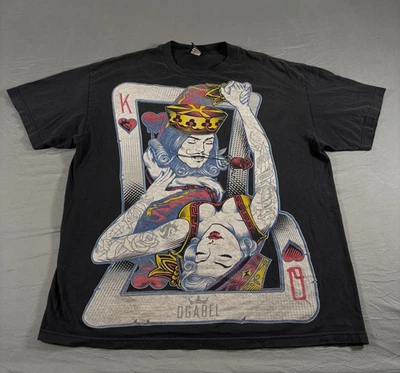 Camiseta OG ABEL Para Hombre XL Negra King & Queen Estampado Gráfico Manga Corta Cuello Redondo Foto 1 de 4