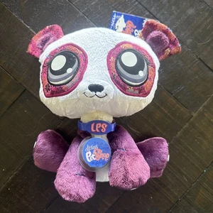 Littlest Pet Shop Hasbro 2007 Original VIP Plüsch lila Panda mit Original Etikett - Bild 1 von 5
