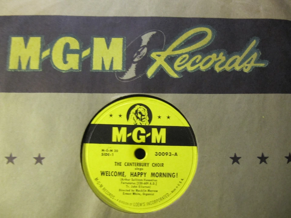 Macklin Marrow CANTERBURY CHOIR Easter Hymn Welcome Happy Morning MGM Album 20 - Image 1 of 4