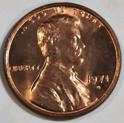 1971 D Lincoln Memorial Penny Brilliant Uncirculated BU Cent Coin Beauty - Image 1 of 2