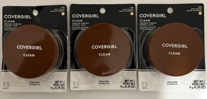 Covergirl Clean Pressed Powder #125 BUFF BEIGE Original TALC Lot of 3 - Picture 1 of 3