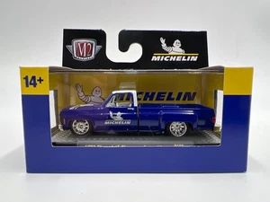 M2 Machines 1/64 Blue Michelin 1973 Chevrolet Cheyenne Super 30 Pickup Truck - Picture 1 of 2