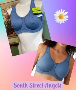 WACOAL 855170 CORONET BLUE SIMONE MAXIMUM SUPPORT UW SPORTS BRA ~ SIZE 40H - Picture 1 of 16
