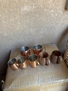 Vintage Fass und Markenlos - MASSIVE KUPFERBECHER verschiedene sieben Becher - Bild 1 von 4