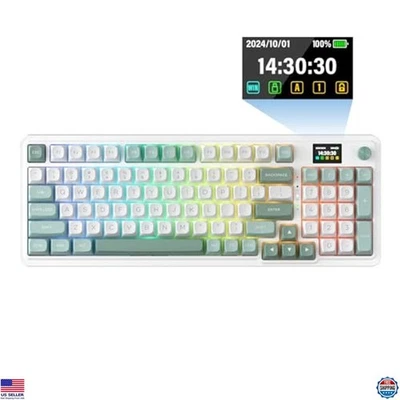 Wireless Gasket Gaming Keyboard, 95 Keys, TFT Display, Custom Linear Switch - Image 1 of 4