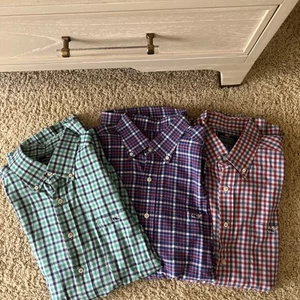VINEYARD VINES dress shirts lot of (8) summer plaids sizes L - Picture 1 of 2
