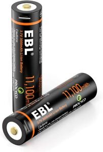 EBL 3.7V Li-ion Rechargeable Batteries 3000mAh 18J Lithium Battery 