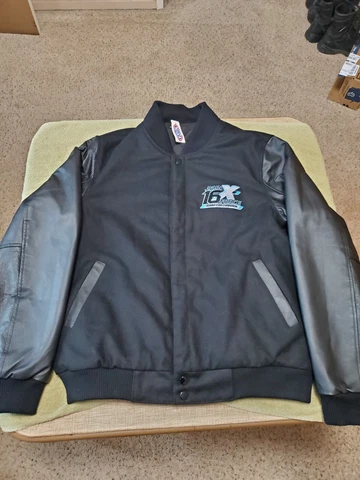 NHRA John Force Jacket/Leather & Wool/Reversible/Large/Brand New Cover
