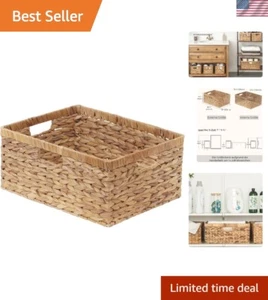 Cesta de mimbre extra grande jacinto de agua organizador de almacenamiento asas paquete - Imagen 1 de 11