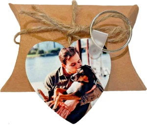 Personalised Photo Pet Memorial Keyrings Key Ring Cat Dog Single/Double Print - Picture 1 of 3