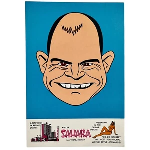 Antigua postal de casino de Las Vegas de los años 60 Sahara Don Rickles caricatura facial - Imagen 1 de 3