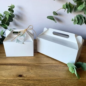Gable Gift Boxes Kraft White Card Packaging Party Bulk Wedding Small & Large - Picture 1 of 2