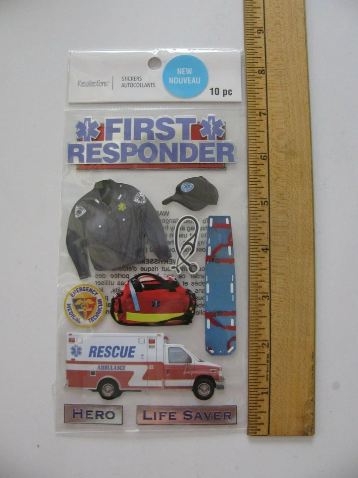 Recuerdos PRIMERA RESPUESTA Pegatinas Dimensionales 10 Piezas Nuevo en Paquete  Foto 1 de 1