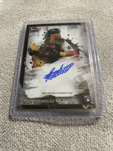 Endy Rodriguez 2024 Topps Finest Refractor Card RC AUTO #FA-ER Pirates - Picture 1 of 6