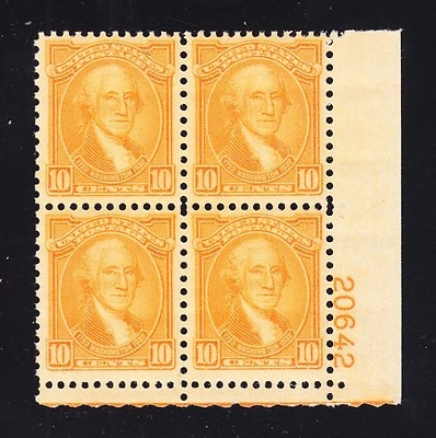 US 715 10c Washington Bicentennial LR Plate Block #20642 Mint XF OG NH  SCV $120 - Image 1 of 2