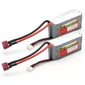 2Pack 11.1V 1500mAh 40C 3S LiPo Battery T Plug for RC Car Airplane Helicopter - Picture 1 of 9