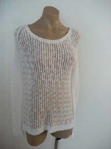 EILEEN FISHER White Cotton Long Sleeve Hi Lo Box Top Sweater S Small NWT $238 - Picture 1 of 7