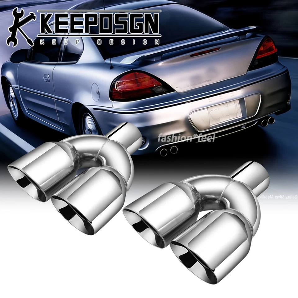 For Pontiac Grand Am 2.5'' In 3.5'' Outlet Dual Exhaust Tip Rear Tail Pipe Tip - Image 1 of 4