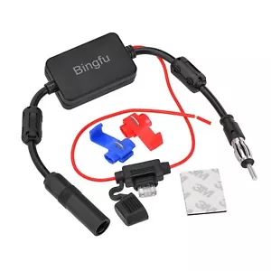 Universal Car Stereo FM Radio Antenna Signal Booster Amplifier Amp12V Power S... - Picture 1 of 11