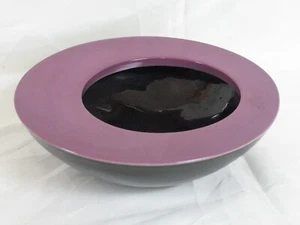 Signed James Aarons Art Pottery Geode Bowl 9" Purple - Picture 1 of 7