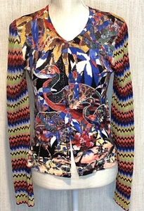 ALBERTO MAKALI CARDIGAN Suéter SM Pájaros Cuentas Mangas Largas Ligero WOW - Imagen 1 de 12