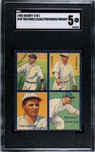 1935 R321 4 in 1 #36 Red Lucas/Tommy Thevenow/Pie Traynor/Glenn Wright SGC 5