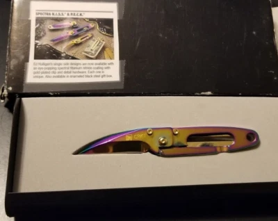 CRKT Радужный Цвет Радужный P.E.C.K. Нож новый 10-й годовщины коробка олово редкая! - Изображение 1 из 4