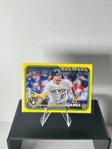 2024 Topps #33 Yellow Parallel Exclusive Baseball Card Brewers Willy Adames - Picture 1 of 2