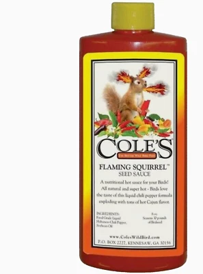 COLE'S WILD BIRD PRODUCTS Cole's FS08 Flaming Squirrel Seed Sauce 8 OUNCE
