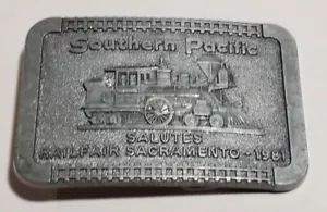 Vintage Railrodiana Southern Pacific Railfair Sacramento 81' Zinn Gürtelschnalle - Bild 1 von 7