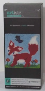 Artiste Latch Hook Kit with Zweigart orange FOX design 12" x 12" finished size - Picture 1 of 5