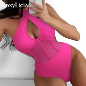 S - XL Traje de baño con aros recortado halter para mujer Traje de baño de una pieza Monokini - Imagen 1 de 17