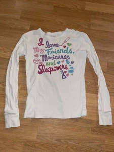 Girls GapKids Size 14 Funny Friends Manicures and Sleepovers Long Sleeve Shirt - Picture 1 of 3