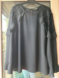 Size 18 from LIPSY black long sleeve blouse with lace detail