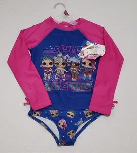 NWT LOL Surprise Girls Rash Guard Swimsuit - Picture 1 of 4