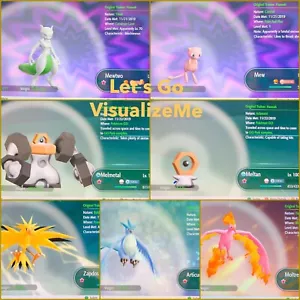 Pokemon Let's Go Pikachu & Eevee - 7x Shiny Legendaries 6IV/Max/AV Set - FAST - Picture 1 of 1