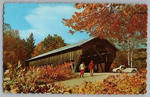 Überdachte Brücke Mieter Hafen Maine Postkarte - Bild 1 von 2
