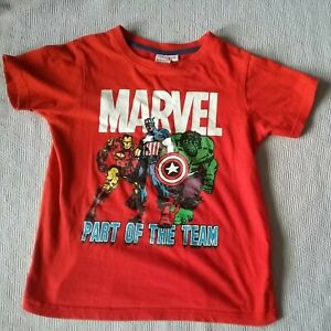 Boys Marvel T-shirt 7-8 Years Marvel Captain America Iron Man Hulk 