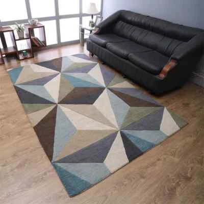 Alfombra de lana hecha a mano - Alfombra acolchada a mano para sala de estar dormitorio - 5x8, 6x9, 8x10 Foto 1 de 4