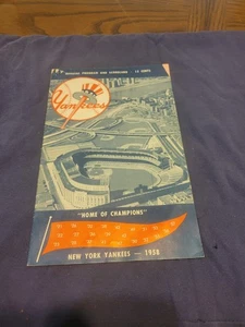 VINTAGE NEW YORK YANKEES 1958 PROGRAM - Picture 1 of 12