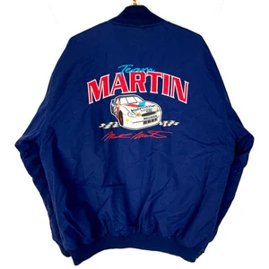 Chaqueta Bomber Vintage Mark Martin Chase XL Azul Nascar Cremallera Completa Años 90 - Imagen 1 de 6