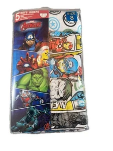 AVENGERS BOYS UNDERWEAR BRIEFS 5 PACK SIZE 8 KIDS CARTOON UNDERWEAR SUPER HERO - Picture 1 of 3