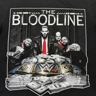 Roman Reigns WWE T-Shirt Men M Black The Bloodline Crew Neck Short Sleeve - Image 1 of 4
